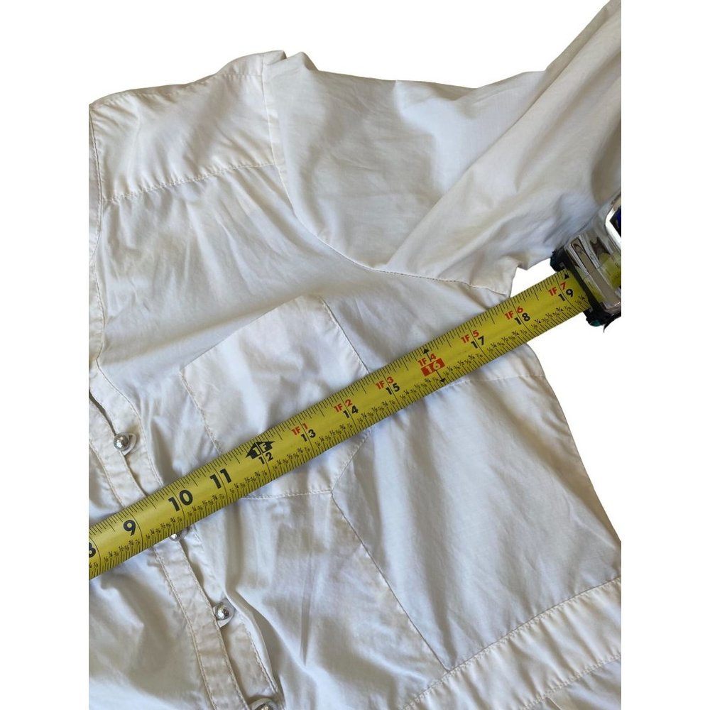 Parameter Womens Dress 6 Ivory Cotton Minimalist Mod Knee Length Buttons - Picture 8 of 11